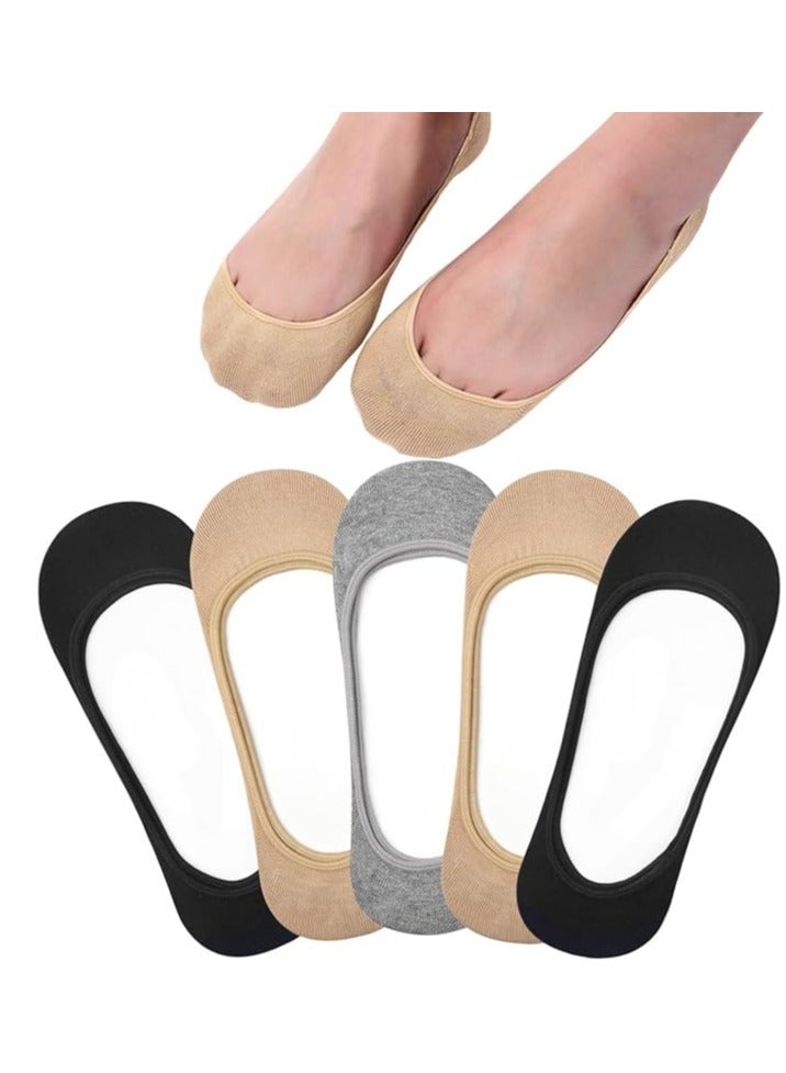 No Show Socks Womens Invisible Liner, Non Slip  Low Cut, Casual  Formal Wear, Soft  Stretchable（5 Pairs） - Image 1