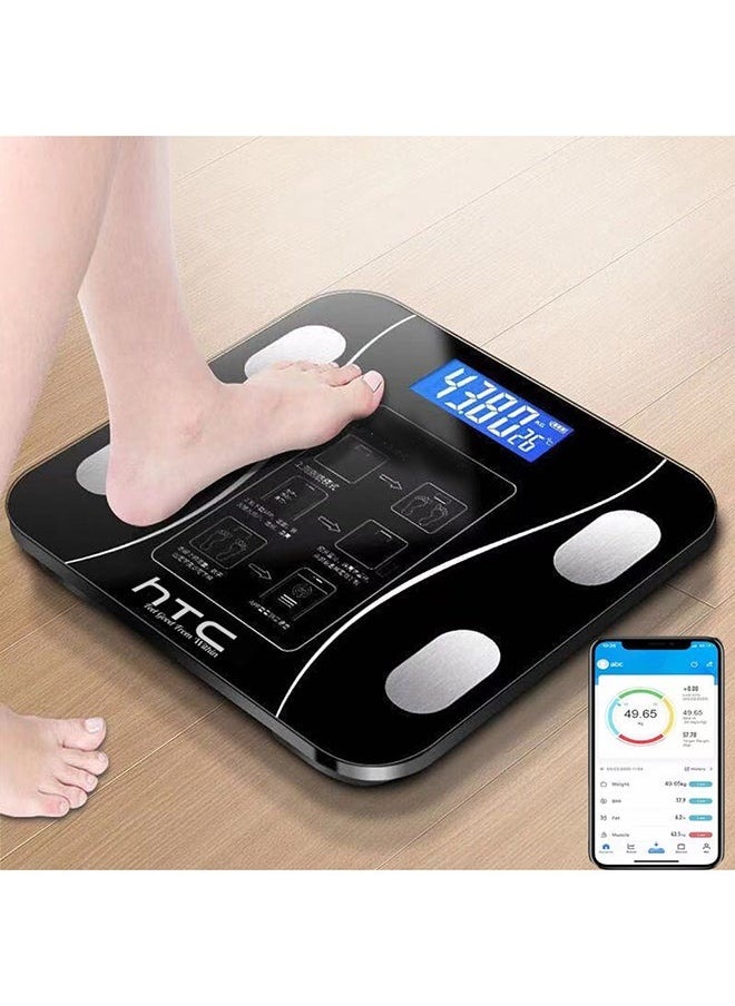 TIGER - Smart Weighing Scale with Bluetooth – Digital Body Composition Bath Scale Compatible with iOS & Android – Tracks Weight, BMI, Body Fat, Muscle & More – Sleek LCD Display, Auto Sync, Step-On Technology – Ideal for Home Fitness & Health Tracking - Image 1
