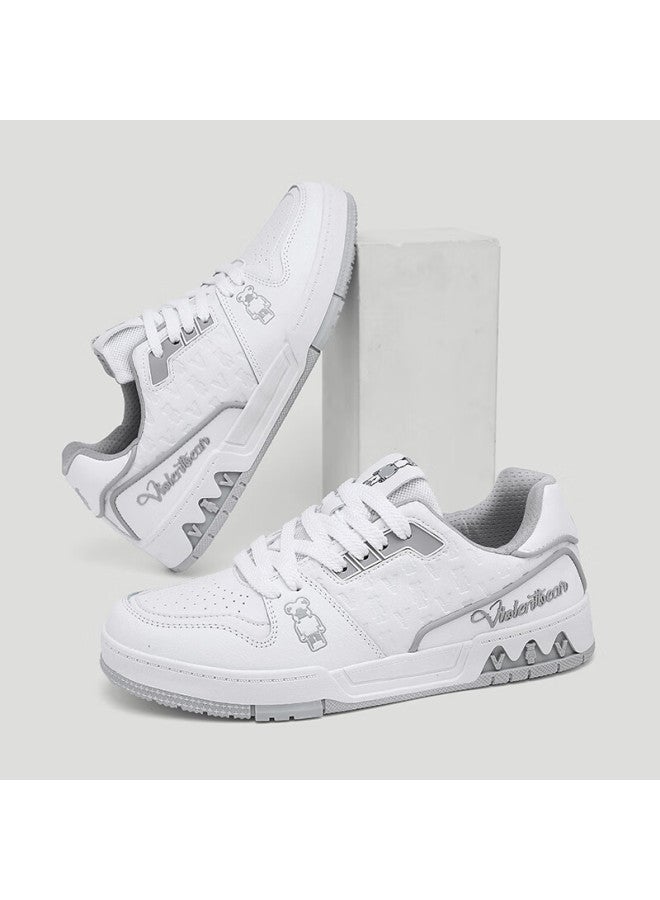 Violentbear Men's Shoes, Autumn And Winter New Product Sneakers, Casual Shoes, Breathable Leather, Height-increasing Trendy Shoes, Couple Shoes, Versatile Footwear For Me - Image 5