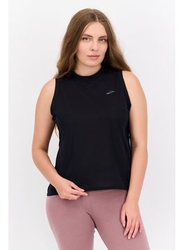 Brooks Women Sportswear Fit Crew Neck Sleeveless Training Top, Black  - Image 1