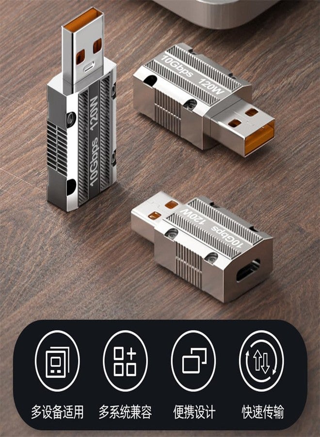 NFHK USB-C USB 3.1 Type C Female to USB 3.0 A Male 10Gbps Data 120W Power Adapter Alloy Shell for Laptop Tablet Mobile Phone - Image 4