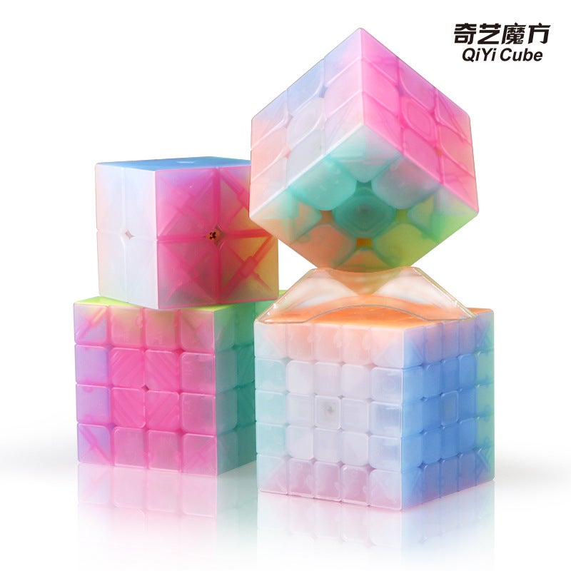 Qiyi 2345 Order Jelly Color Rubik'S Cube Set Second Order Pyramid Zongzi Sq1 Transparent Color Girl Toy - Image 3