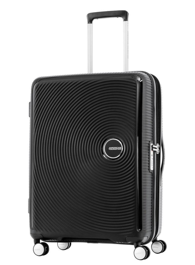 AMERICAN TOURISTER Curio (Soundbox) Suitcase, Check-In Size 69 cm / 25 inch, 4 Spinner Wheels, Hard Top, Polypropylene, Black|DuoSaf™ Security Zipper|Spacious Interior|Expandable|TSA Lock|Lightweight - 3 Years International Warranty - Image 2