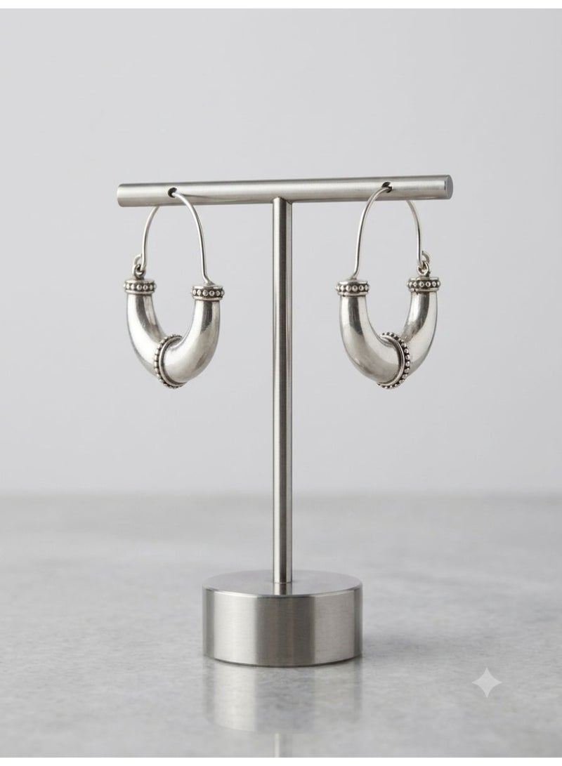 The Intermix Gems Ornate Hoop Earrings in 925 Sterling Silver - Image 1