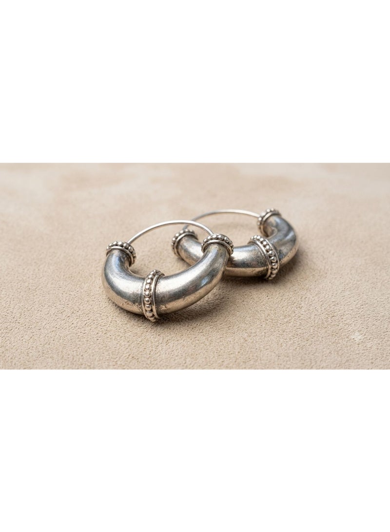 The Intermix Gems Ornate Hoop Earrings in 925 Sterling Silver - Image 3