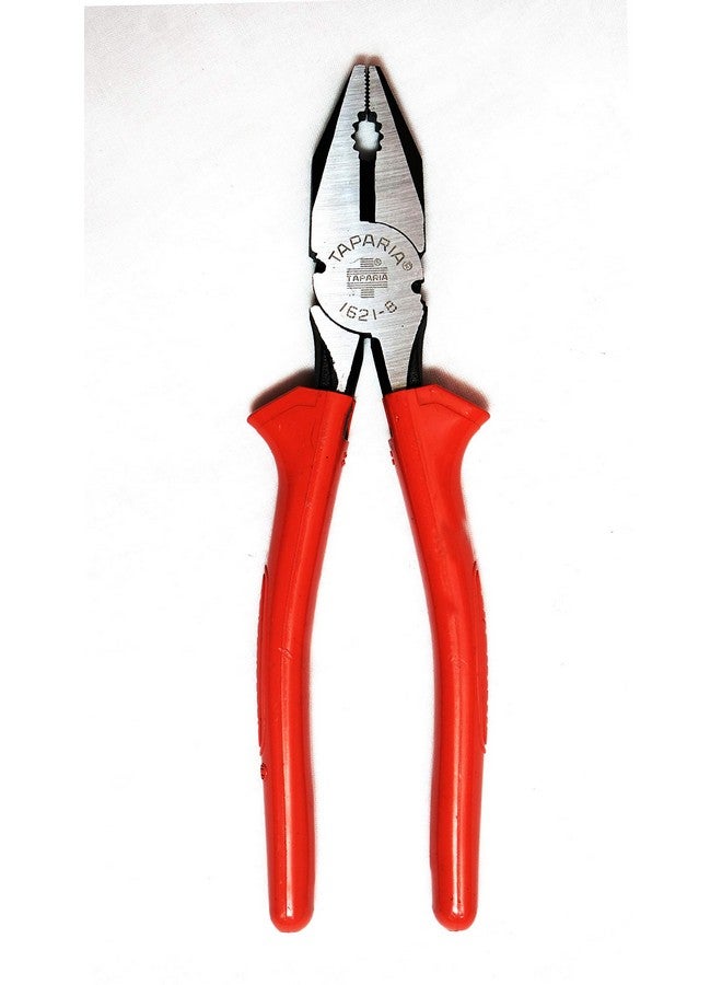 Taparia 1621-8 Steel (210mm) Combination Plier with Joint Cutter (Red and Black)