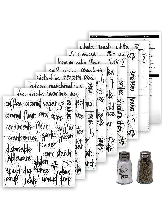 Generic 168 PCS Kitchen Pantry Labels for Food Containers, Food Pantry Labels, Gloss Clear Preprinted Water Resistant Complete Label Set, Labels for Organize Storage Jars, Spice, Waterproof Containers  - Image 1