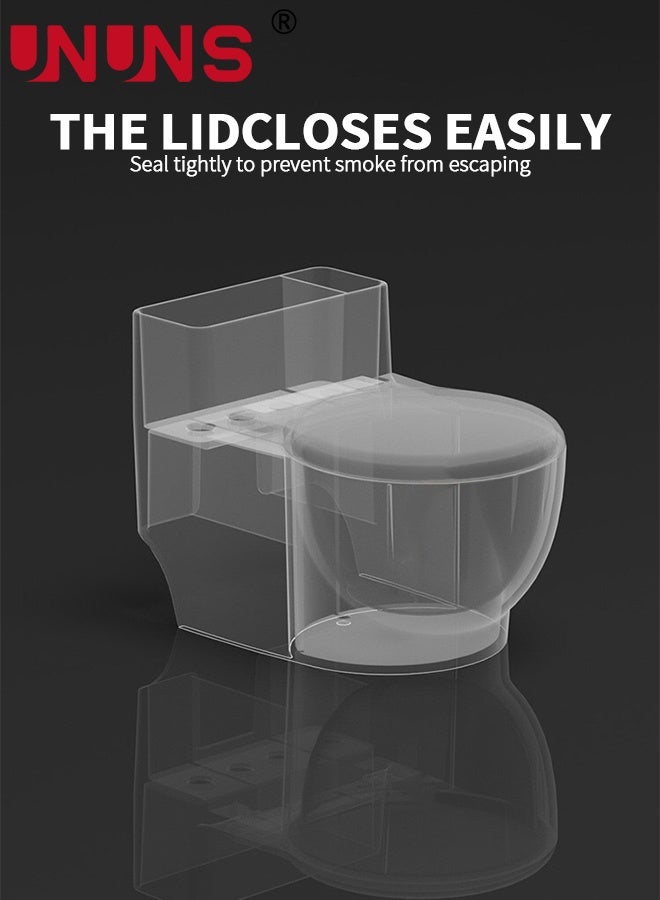 UNUNS Ashtray,Creative Toilet-Shaped Ashtray,Ashtray with Lid and Stainless Steel Inner Detachable,Wall-Mountable Ashtray,Bathroom Ashtray with Storage Space for Cigarettes and Lighter,Bathroom Decoration - Image 4