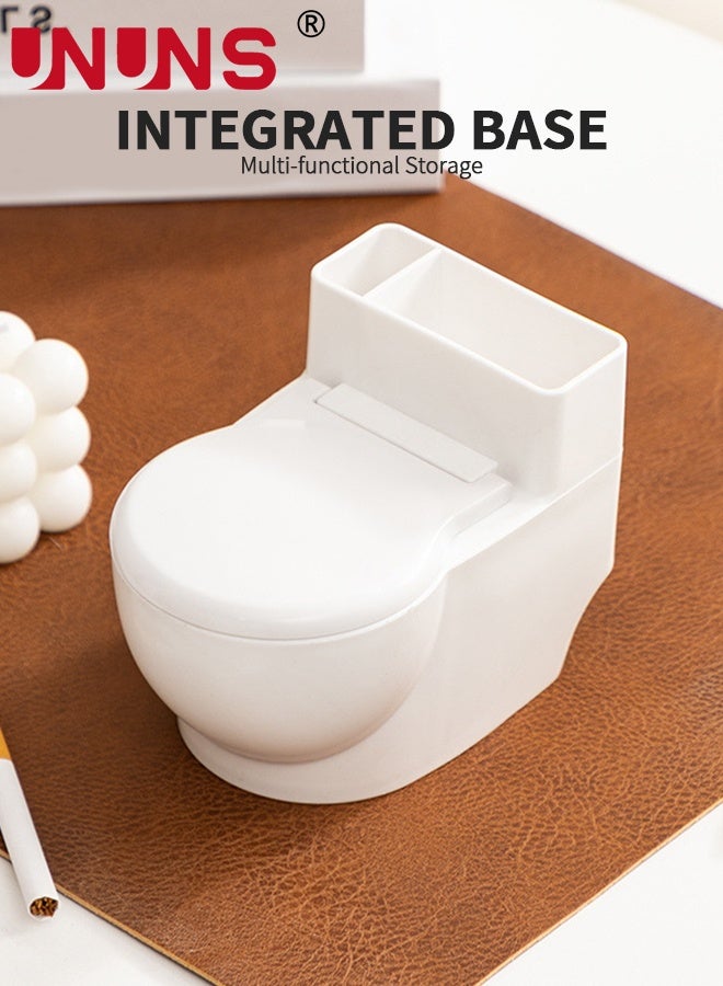 UNUNS Ashtray,Creative Toilet-Shaped Ashtray,Ashtray with Lid and Stainless Steel Inner Detachable,Wall-Mountable Ashtray,Bathroom Ashtray with Storage Space for Cigarettes and Lighter,Bathroom Decoration - Image 5