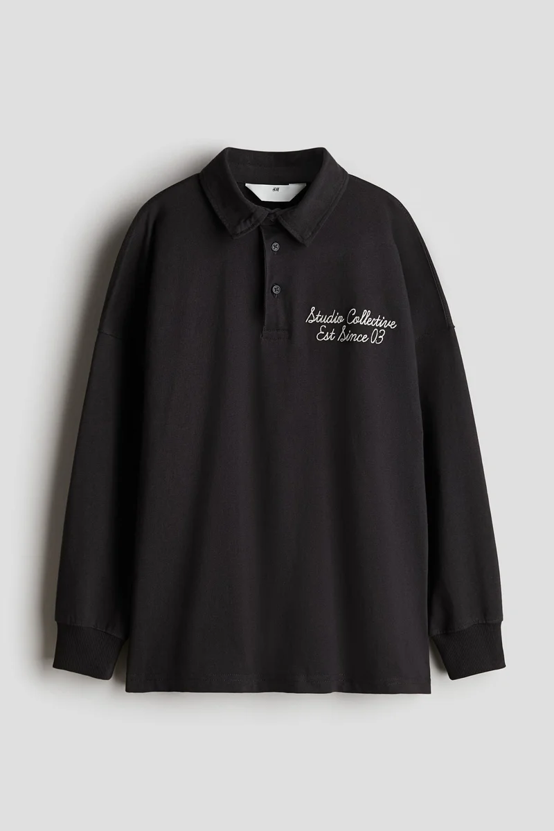 H&M Cotton Jersey Rugby Shirt