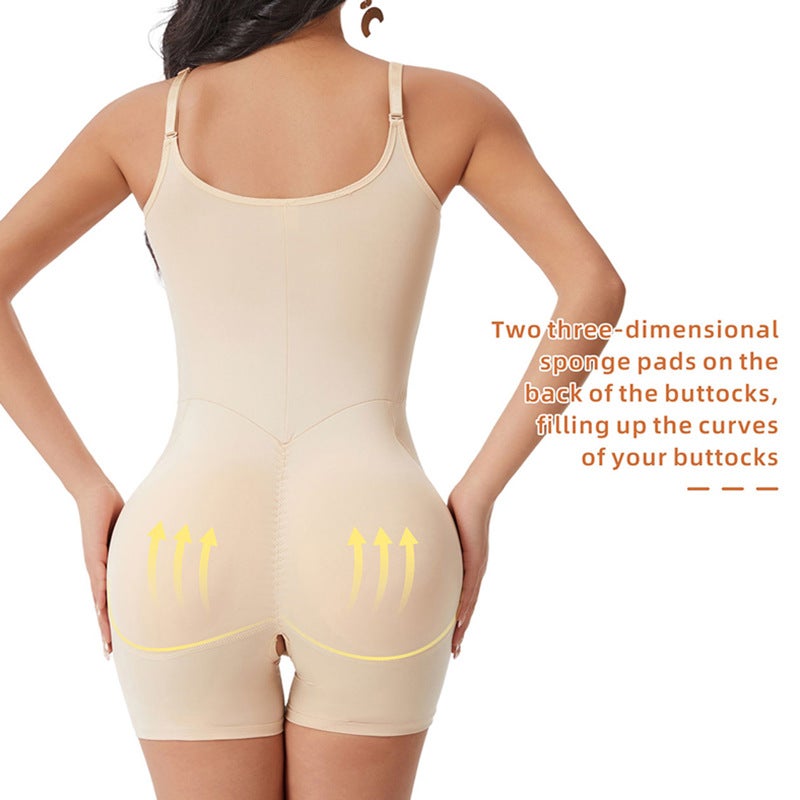 One-Piece Body-Shaping Suit Corset Fake Buttock Open Crotch One-Piece Suit With Plastic Waist And Hip Pad Across Abdomen-Lifting Buttock Boxers - Image 4