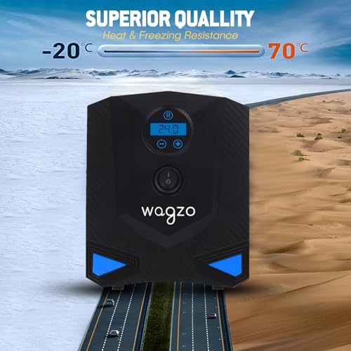 Wagzo WTI-06, Digital Display |150PSI | 12V DC, Air Pump Compressor, Tyre Inflator for Car and Bike - Image 3