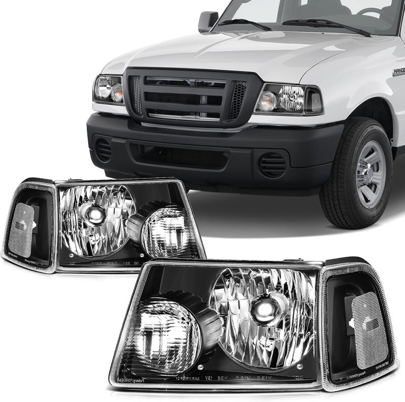 Scitoo Headlight Assembly for 2001-2011 Ford Ranger - Driver and Passenger Side - Image 1