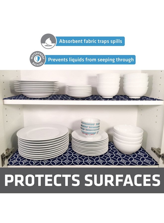 Drymate Premium Luxury Shelf & Drawer Liner, Thick Cushioned Fabric, Non-Adhesive, Absorbent, Waterproof, Slip-Resistant, Liners for Kitchen Cabinets, Cupboards (USA Made)(12”x59”)(2-Pack)(Indigo) - Image 2