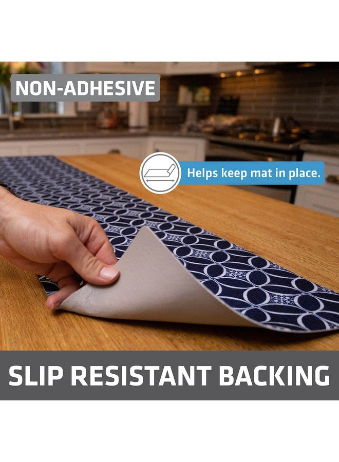 Drymate Premium Luxury Shelf & Drawer Liner, Thick Cushioned Fabric, Non-Adhesive, Absorbent, Waterproof, Slip-Resistant, Liners for Kitchen Cabinets, Cupboards (USA Made)(12”x59”)(2-Pack)(Indigo) - Image 1