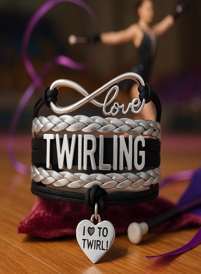 إنفينيتي كوليكشن سوار ساحر دوّار - مجوهرات دوّارة - سوار ماجوريت - هدية لعازفة العصا الدوّارة، سوار الحب اللانهائي الدوّار، إكسسوارات عزف العصا الدوّارة - Image 4