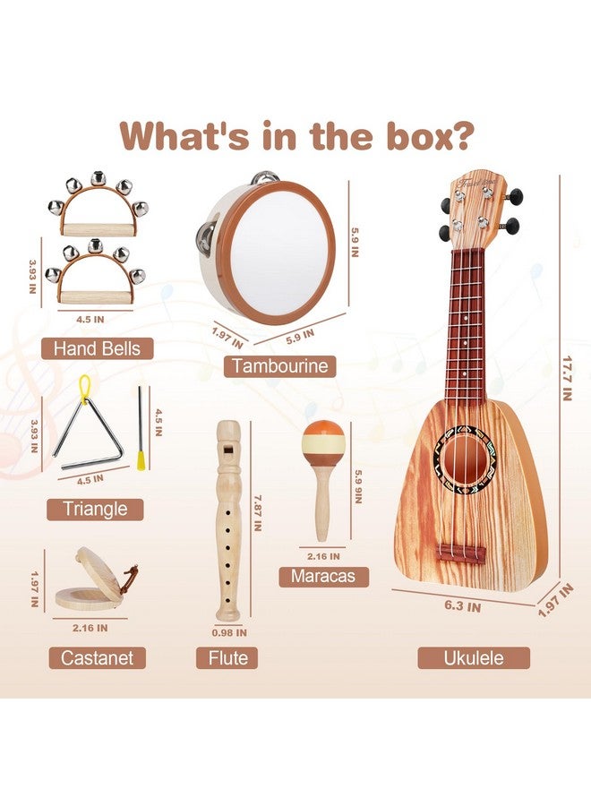 Vanplay Kids Guitar Toys For 2 Year Old Boy Gifts, Musical Instruments For Toddler 1-3, Christmas Birthday Gifts For 3 4 Year Old Girls Montessori, Band Sets With Ukulele/Tambourine/Flute Toys For Kids 3-5 - Image 3