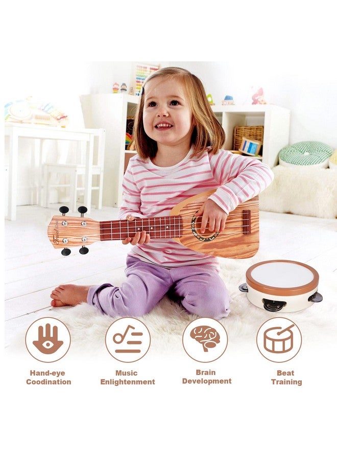 Vanplay Kids Guitar Toys For 2 Year Old Boy Gifts, Musical Instruments For Toddler 1-3, Christmas Birthday Gifts For 3 4 Year Old Girls Montessori, Band Sets With Ukulele/Tambourine/Flute Toys For Kids 3-5 - Image 4
