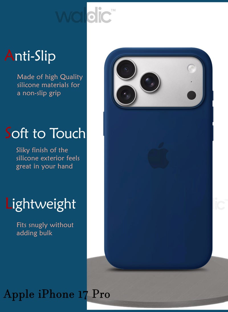 Waldic Apple iPhone 17 Pro Premium Case | Premium Silicone Case Cover Designed for Apple iPhone 17 Pro | Apple iPhone 17 Pro Case Camera and Drop Protection Thin Protective Back Cover Case for Apple iPhone 17 Pro - Blue Cobalt - Image 2