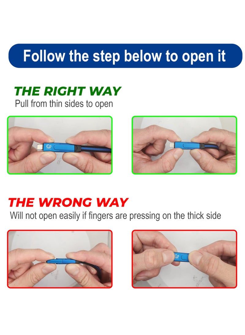 SYOSI Silver Universal Cellphone USB Power Data Cable with Fast Charge (5 Feet, Blue) - Image 4