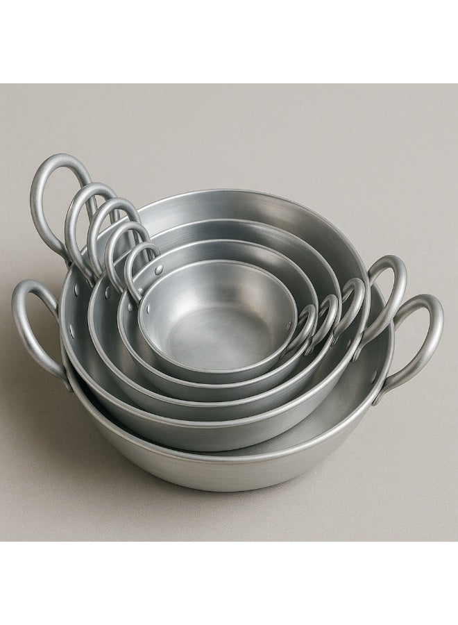 BASURRAH 5-Piece Metal Cookware and Cooking Pots Set in Different Sizes – Practical Multi-Purpose Kitchen Pots and Pans, Ideal for Cooking, Frying, and Serving - Image 5