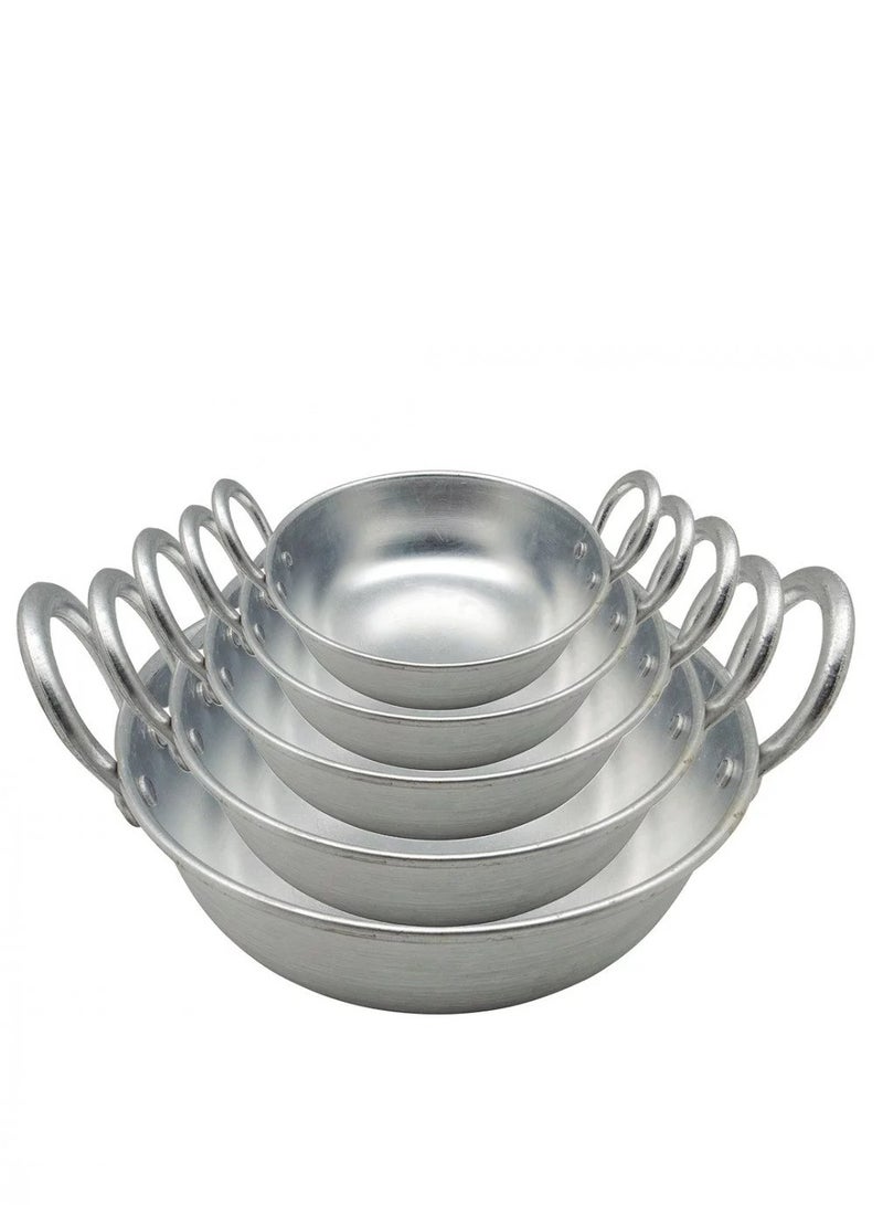 BASURRAH 5-Piece Metal Cookware and Cooking Pots Set in Different Sizes – Practical Multi-Purpose Kitchen Pots and Pans, Ideal for Cooking, Frying, and Serving - Image 2