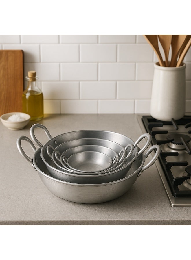 BASURRAH 5-Piece Metal Cookware and Cooking Pots Set in Different Sizes – Practical Multi-Purpose Kitchen Pots and Pans, Ideal for Cooking, Frying, and Serving - Image 1