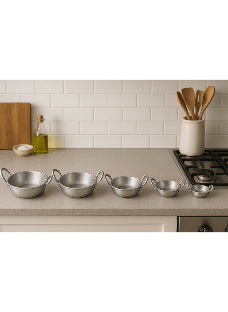 BASURRAH 5-Piece Metal Cookware and Cooking Pots Set in Different Sizes – Practical Multi-Purpose Kitchen Pots and Pans, Ideal for Cooking, Frying, and Serving - Image 4