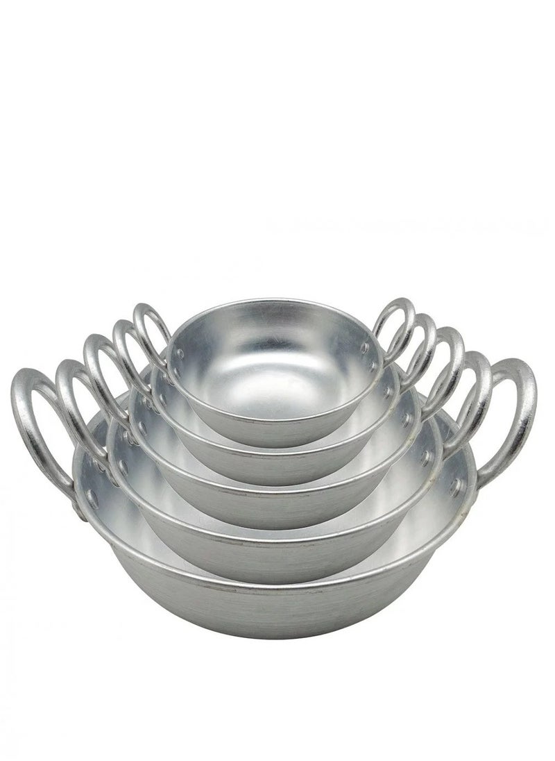 BASURRAH Basurrah Indian Aluminum Frying Pan Set of 5 Pieces 17-10062  - Image 1