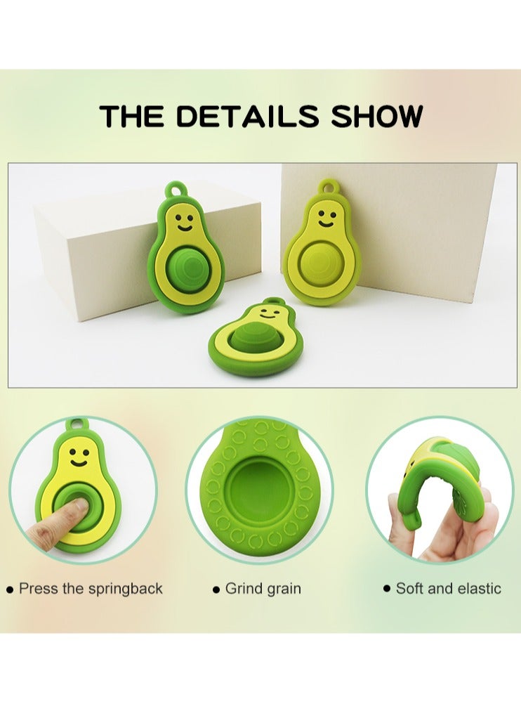 Twisoo Baby Teether - Avocado Design, BPA-Free Silicone Chewing Toy, Soft & Safe for Newborns, Cute Pacifier Chain DIY Accessory ( Green ) - Image 2