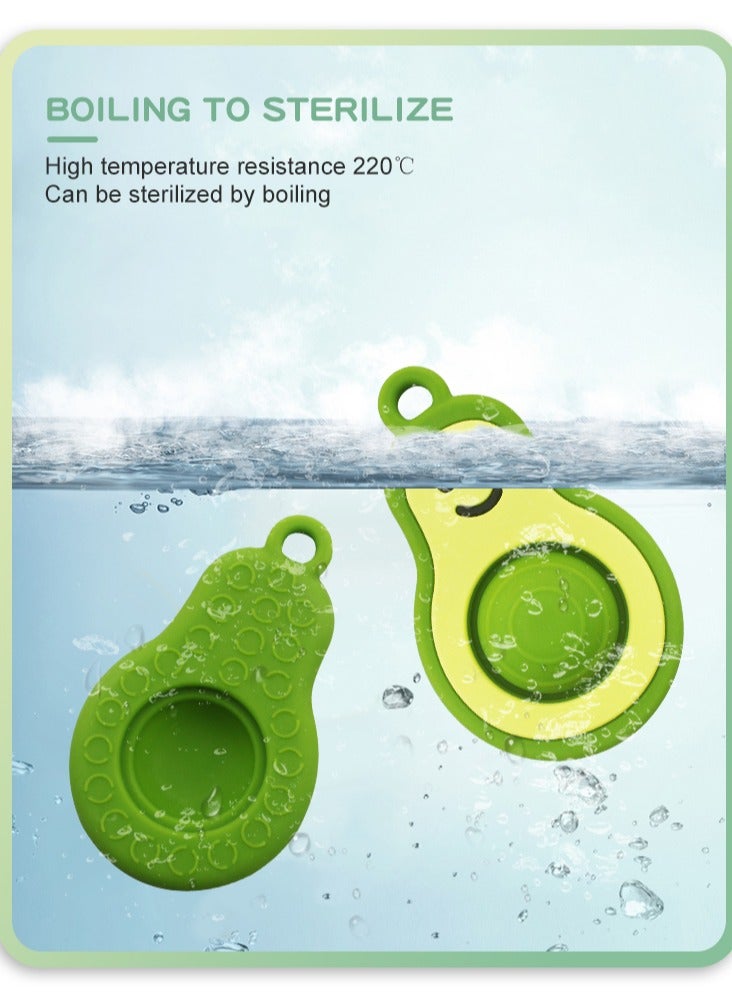 Twisoo Baby Teether - Avocado Design, BPA-Free Silicone Chewing Toy, Soft & Safe for Newborns, Cute Pacifier Chain DIY Accessory ( Green ) - Image 5