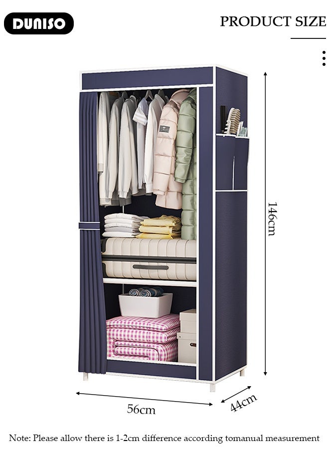 DUNISO Portable Closet Wardrobe,Dustproof Deisgn, Portable Closet Organizer with Non-woven Fabric Quick and Easy to Assemble Extra Strong and Durable for Hanging Clothes in Bedrooms and Apartments - Image 2