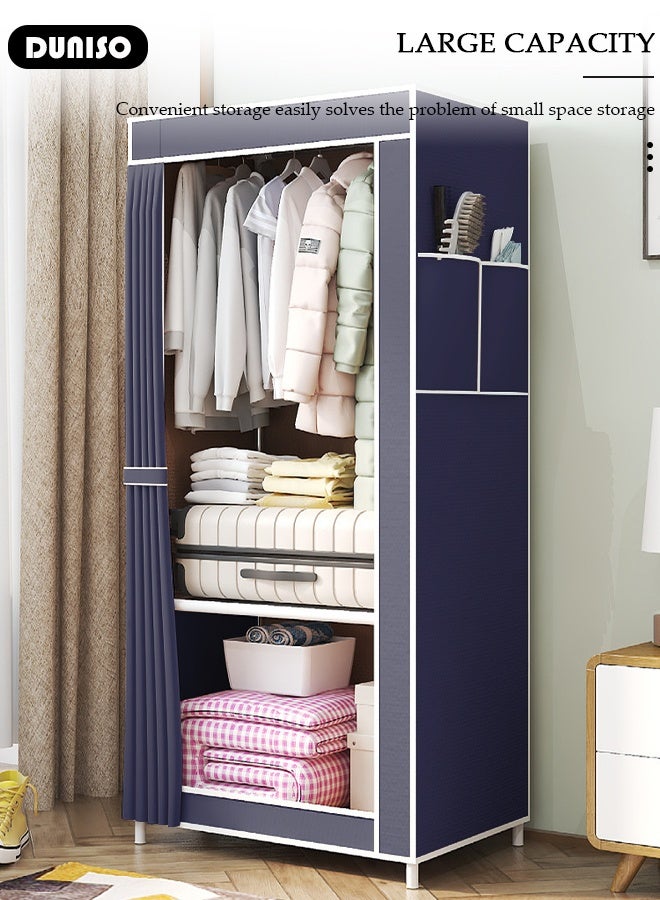 DUNISO Portable Closet Wardrobe,Dustproof Deisgn, Portable Closet Organizer with Non-woven Fabric Quick and Easy to Assemble Extra Strong and Durable for Hanging Clothes in Bedrooms and Apartments - Image 3