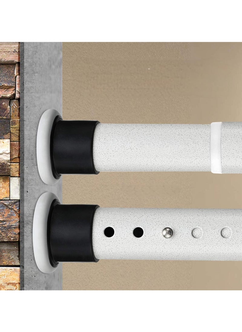 YQbest Tension Shower Curtain Rod 110-160cm beige Adjustable Tension Spring Curtain Rod No drilling Stainless Steel Easy installation Non-Rust clothes rail in wardrobe Kitchen  - Image 1