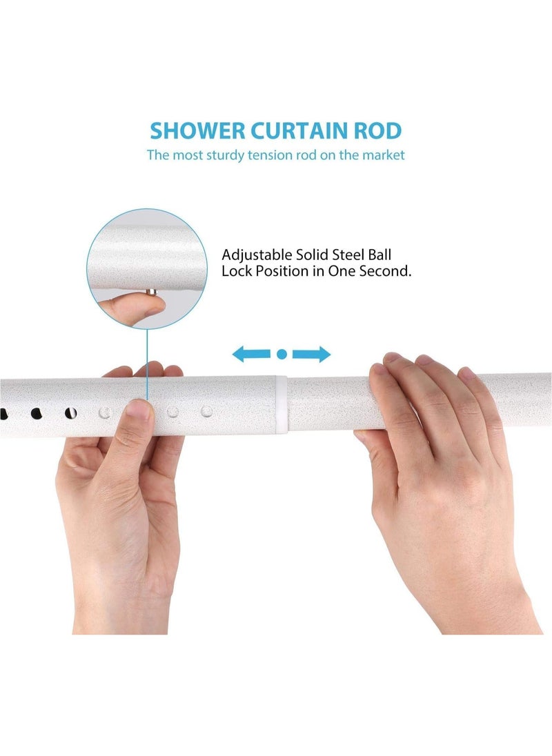 YQbest Tension Shower Curtain Rod 110-160cm beige Adjustable Tension Spring Curtain Rod No drilling Stainless Steel Easy installation Non-Rust clothes rail in wardrobe Kitchen  - Image 3