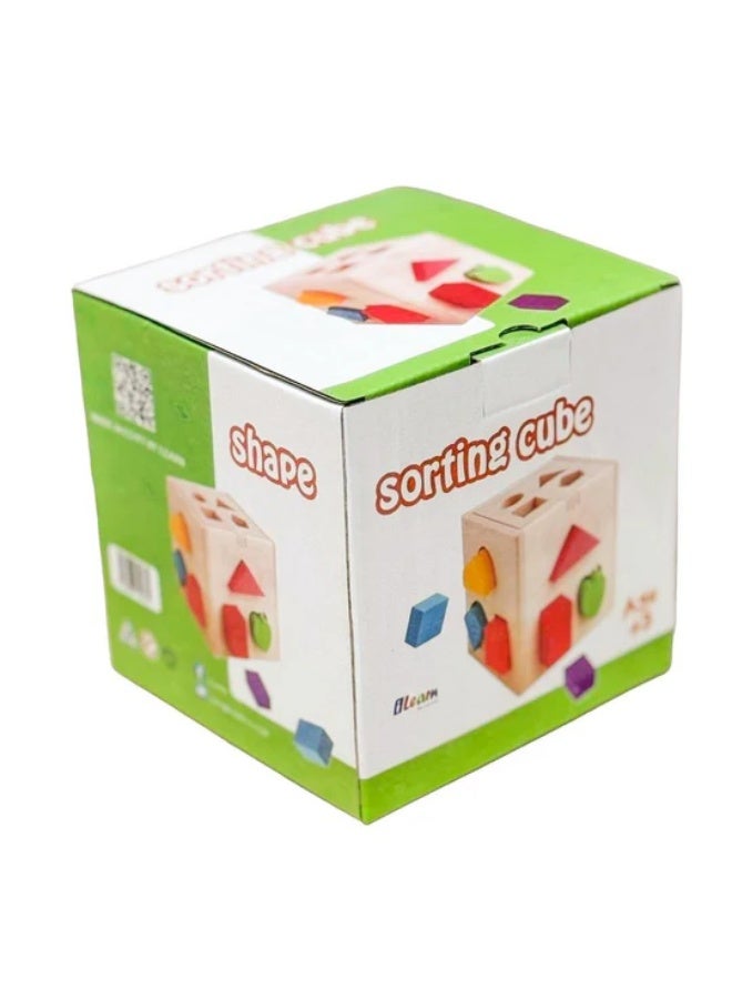 بلووم لعبة صندوق الأشكال الهندسية الخشبية للأطفال – تحتوي على 13 فتحة مع مكعبات ملونة لتعليم الأشكال والألوان وتنمية المهارات الحركية - Image 2