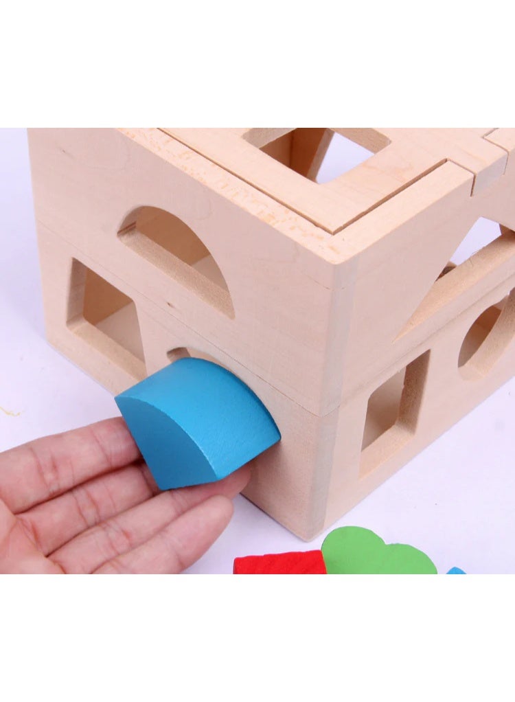 بلووم لعبة صندوق الأشكال الهندسية الخشبية للأطفال – تحتوي على 13 فتحة مع مكعبات ملونة لتعليم الأشكال والألوان وتنمية المهارات الحركية - Image 5