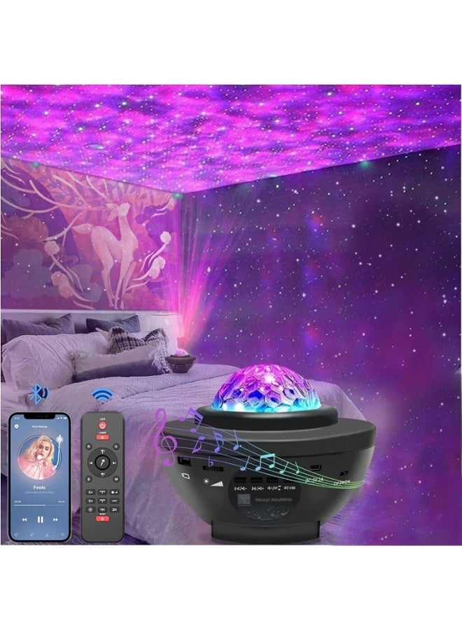 SKY-TOUCH Galaxy Star Projector 3 in 1 Night Light, 10 Color Bluetooth Night Lamp with Timer Remote and Chargeable, Bedroom Living Room Decor Kids Night Light - Image 4