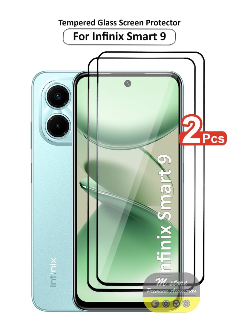 Generic - 2 Pieces Infinix Smart 9 Screen Protector – Edge to Edge Tempered Glass Screen Protector, High Transparency, Delicate Touch, Anti-Explosion, Smooth Arc Edges, Easy Installation - Image 1