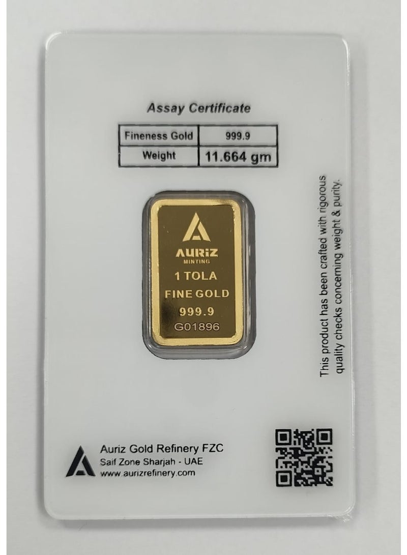 AURIZ MINTING Rizan Jewellery - Auriz Minting 1Tola 24K Gold Bar 3D Flower  Design - Image 2