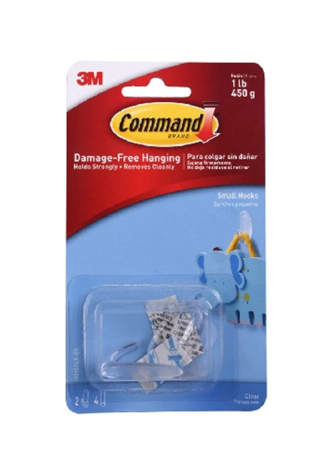 Command 2-Piece Hook with Strips Clear Small 17092CLR - Image 1