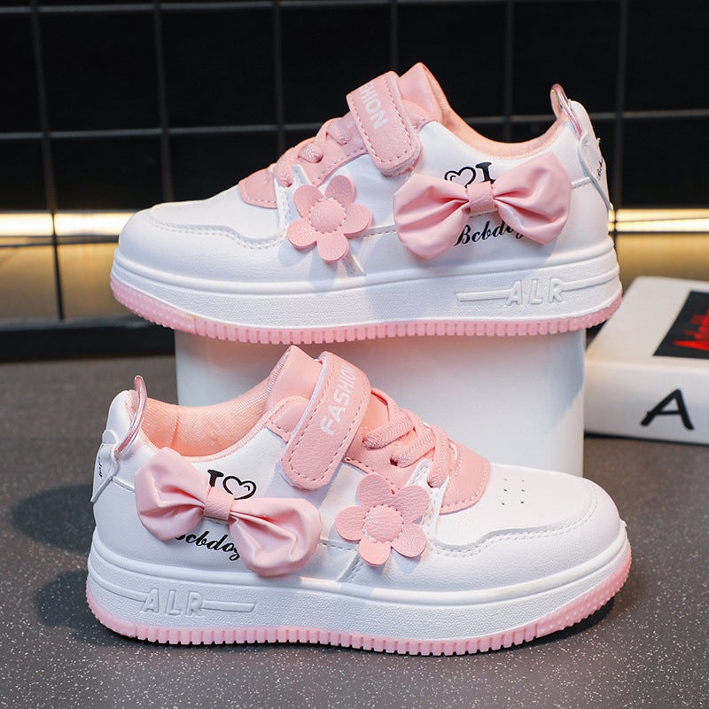 Girls' Shoes 2025 Spring & Fall New Kidsren'S White Shoes Students Lightweight Casual Sports Shoes Low-Cut Flats Shoes - Image 4