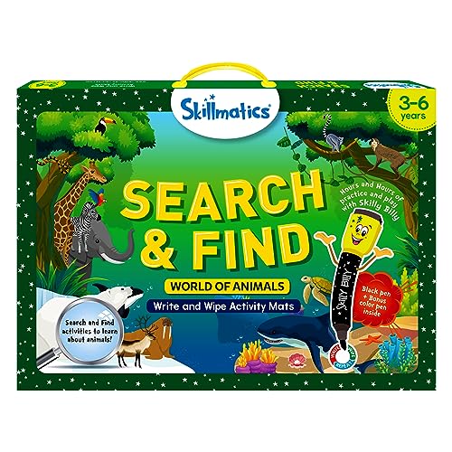Skillmatics Search and Find Animals Educational Game - Reusable Preschool Learning Activities, Perfect for Toddlers & Kids Who Love Toys, Art & Crafts, Builds Vocabulary, Gifts for Ages 3, 4, 5, 6 - Image 1