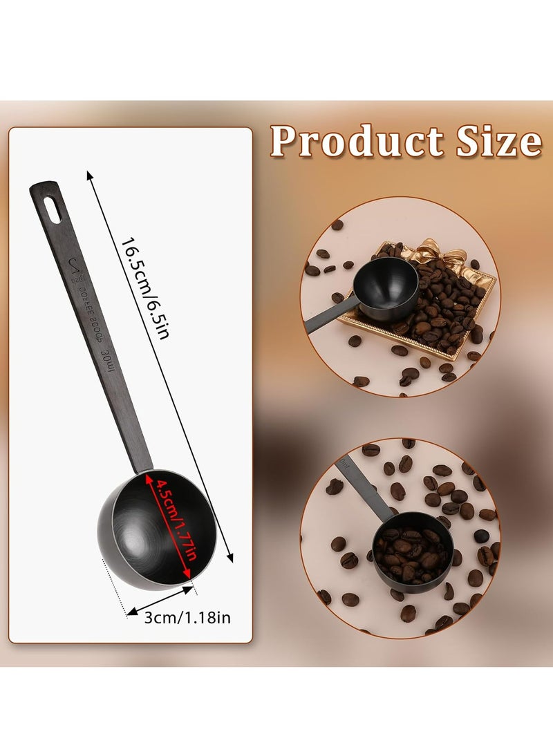 أوزيغالور ملعقة قياس فلزية ملعقات القياس مكافحة بعصا سوداء طويلة للقهوة والحليب والشاي - Image 2