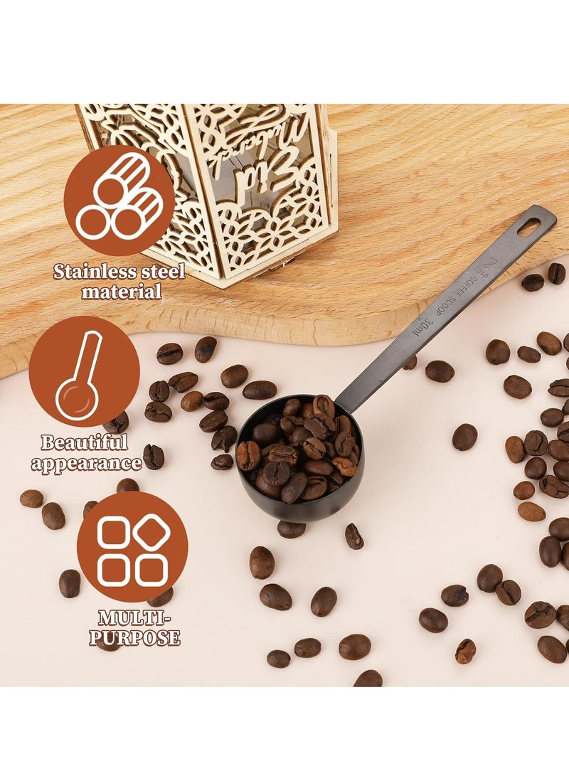 أوزيغالور ملعقة قياس فلزية ملعقات القياس مكافحة بعصا سوداء طويلة للقهوة والحليب والشاي - Image 4