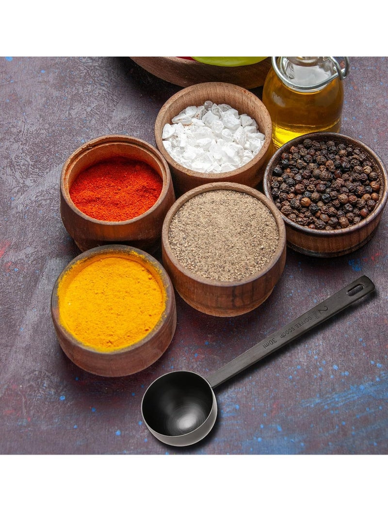 أوزيغالور ملعقة قياس فلزية ملعقات القياس مكافحة بعصا سوداء طويلة للقهوة والحليب والشاي - Image 5