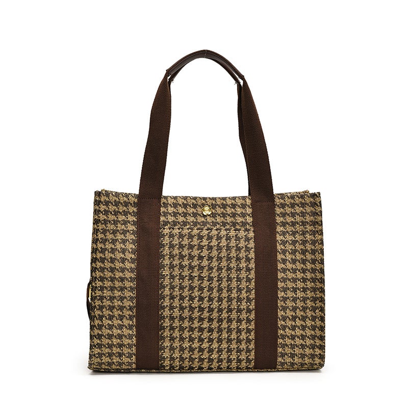 Women's Leopard Print Canvas Shopper Tote Bag, Large Capacity - Image 5