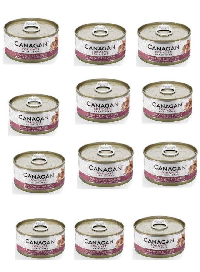 Canagan 12PCS-Canagan Tuna with Salmon Wet Cat Food 75g Tin - Image 1