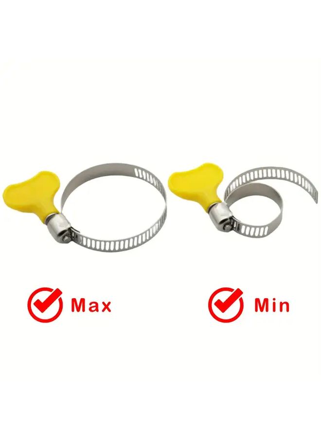 6pcs Heavy Duty Adjustable Stainless Steel Hose Clamps 16 25mm 1inch Non Slip Yellow Handle Fit Car RV Dryer Vent Plumbing Leak Proof Tube Connectors DIY Residential Outdoor - Image 3