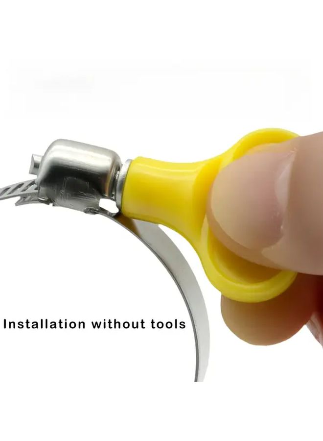 6pcs Heavy Duty Adjustable Stainless Steel Hose Clamps 16 25mm 1inch Non Slip Yellow Handle Fit Car RV Dryer Vent Plumbing Leak Proof Tube Connectors DIY Residential Outdoor - Image 5